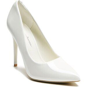 4 Inch White Womens Pumps High Heels Stiletto Pointed Closed Toe Bridal Shoes